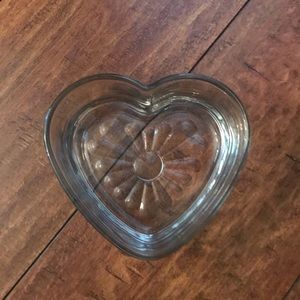 Glass heart shaped bowl
